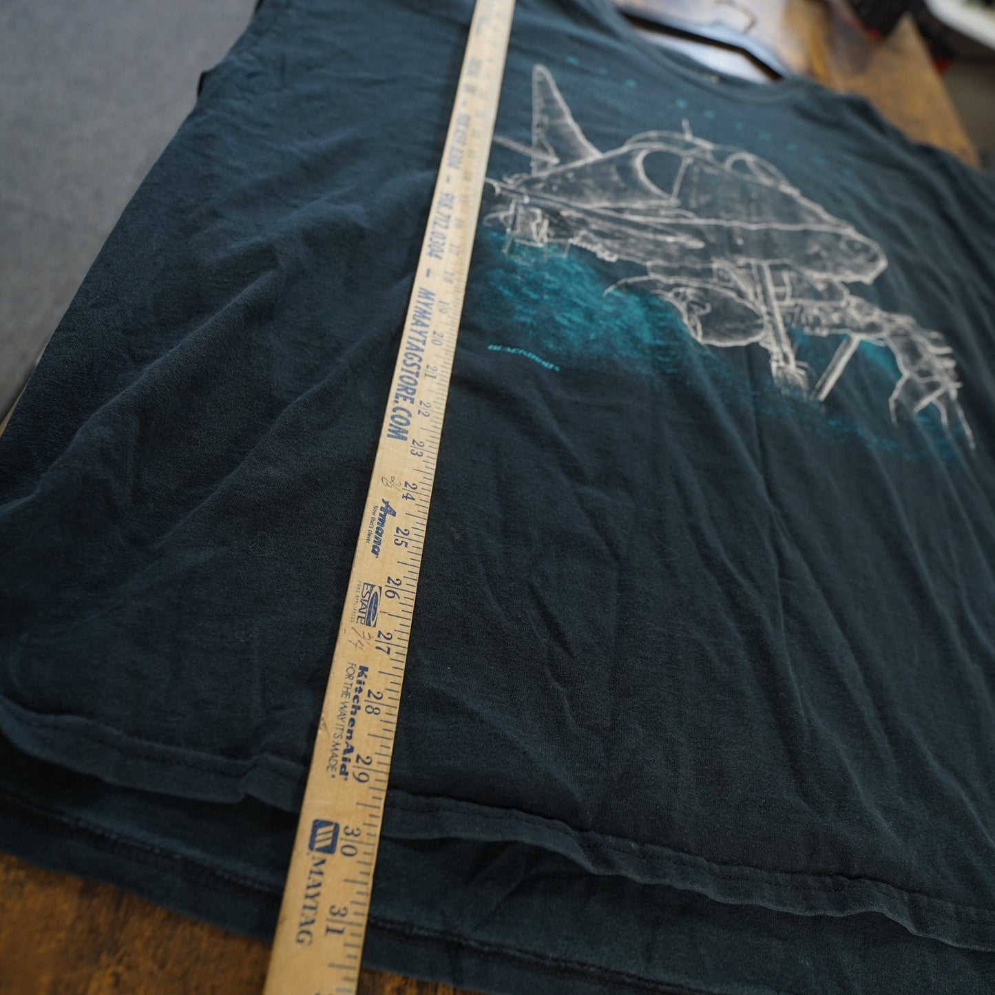 (4XL) Vintage Fighter Jet A4 Skyhawk T-Shirt Men's 4XL Black Schematic Plane Aviation