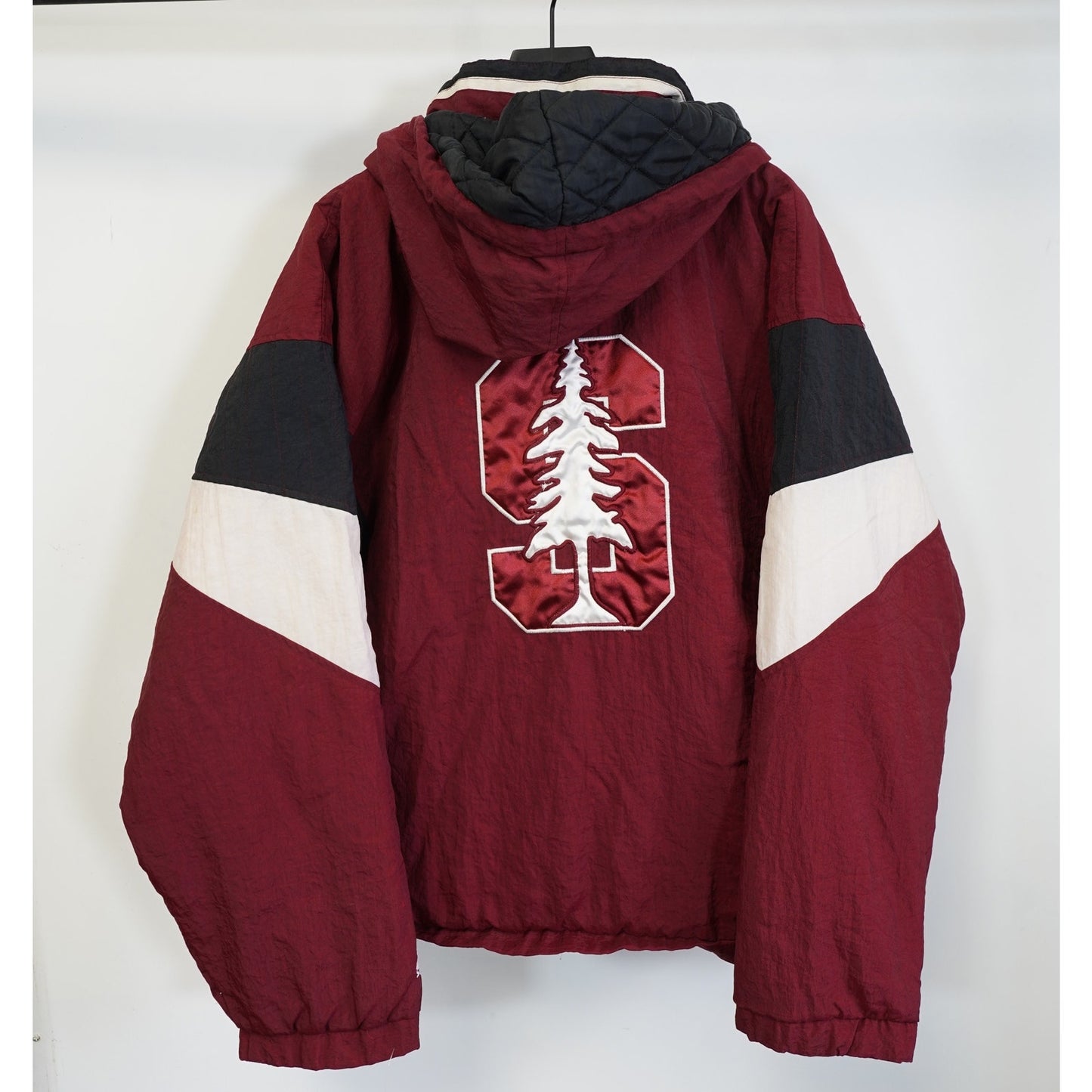 (XL) Vintage Stanford Cardinal Starter Puffer Jacket Men's XL Red 90s Pullover Retro