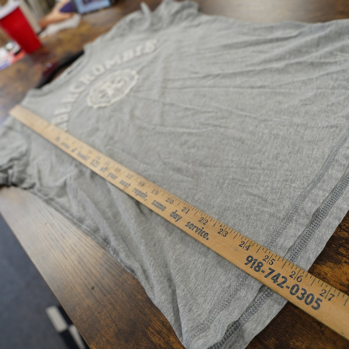 (M) Abercrombie & Fitch Y2K Embroidered Muscle T-Shirt  M Gray Mallcore Preppy 2000s