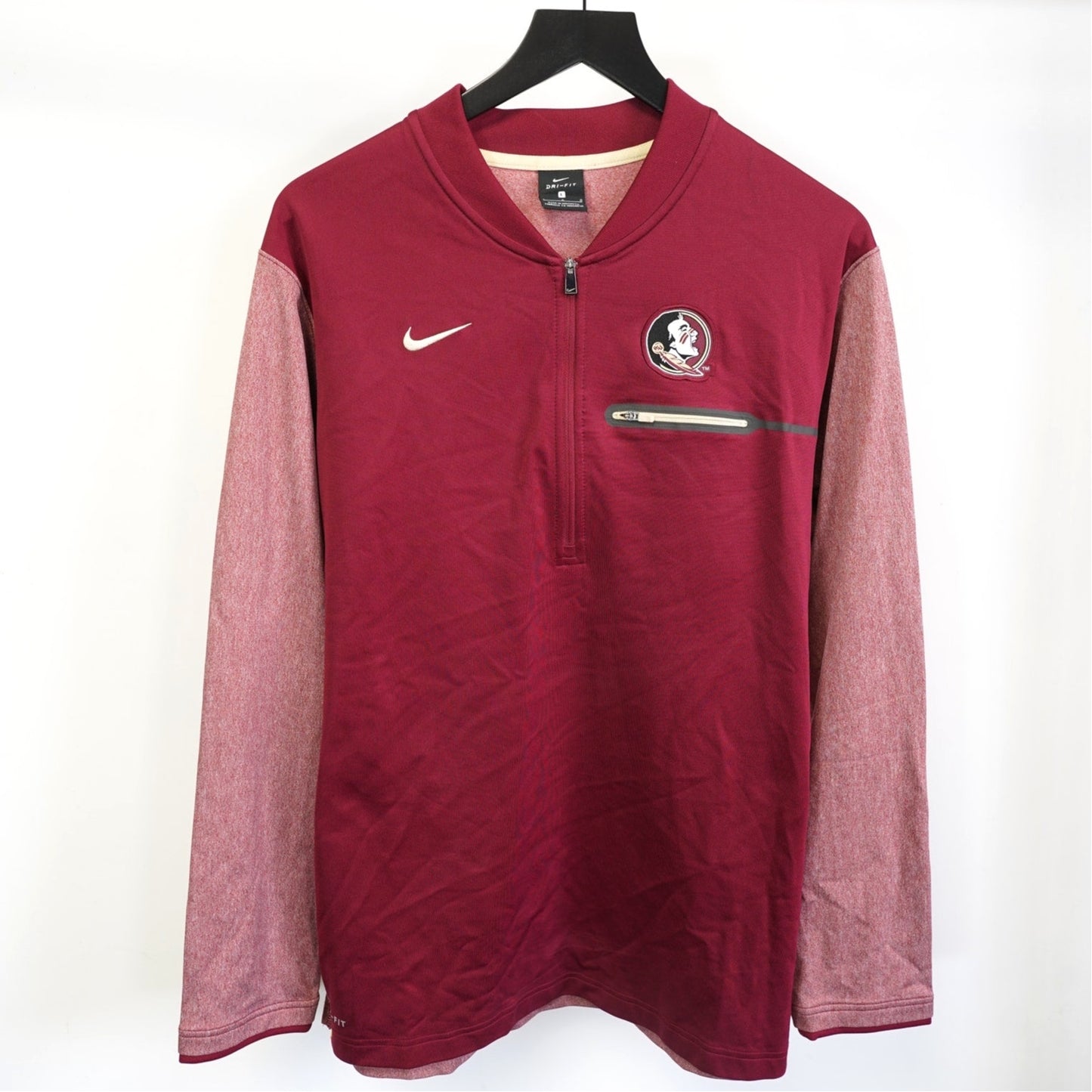 (L) Vintage Nike Florida State Seminoles Dri-Fit 1/4 Zip Pullover Men's L Red Gold