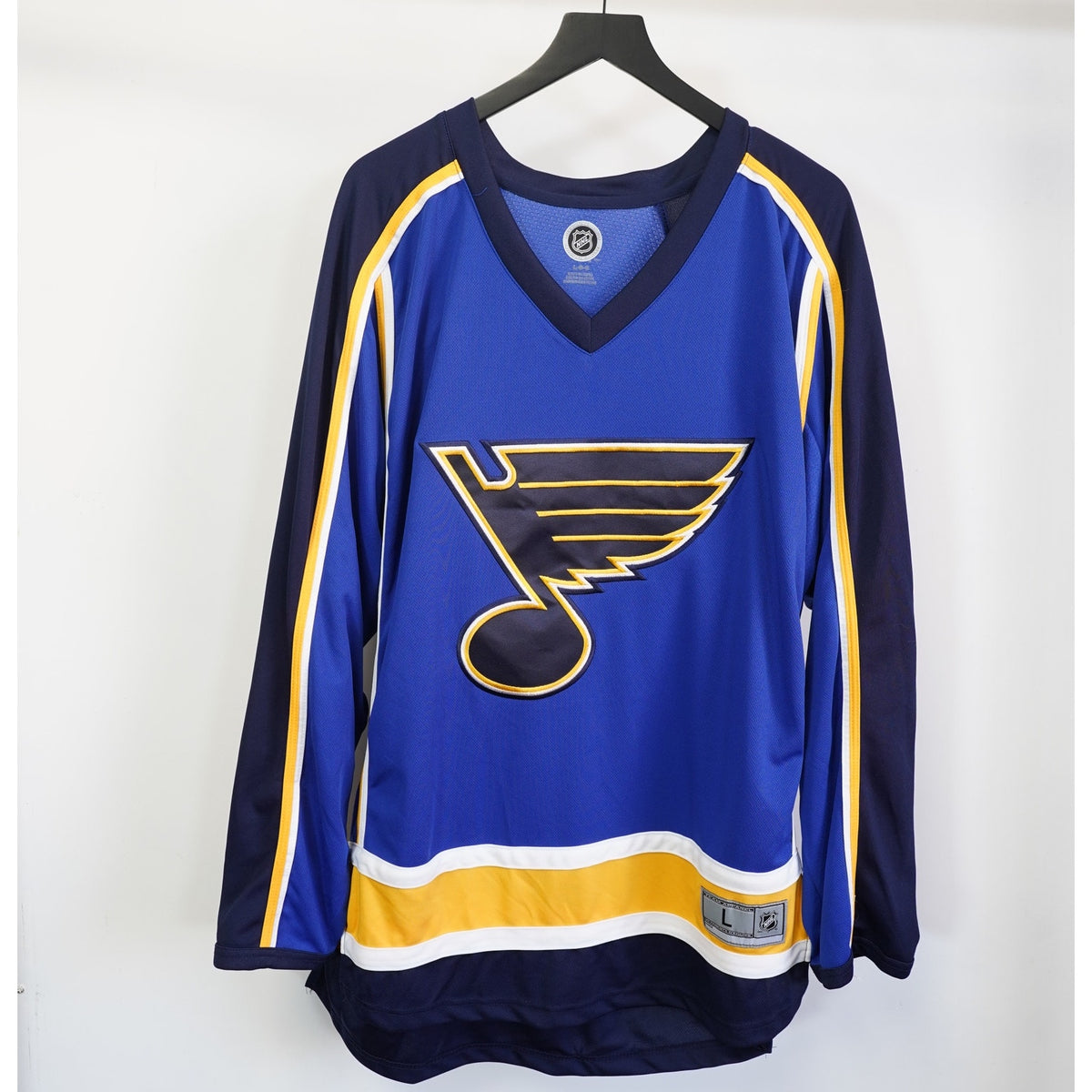 (L) Retro St. Louis Blue Embroidered NHL Hockey Jersey Sewn Men's L-XXL Blue