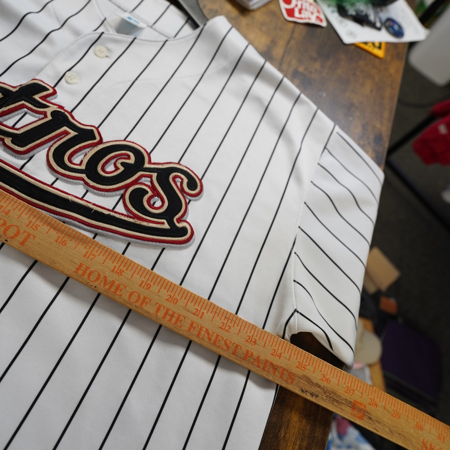 (L) Vintage Russell Athletic Houston Astros Pinstripe Baseball Jersey Men's L White