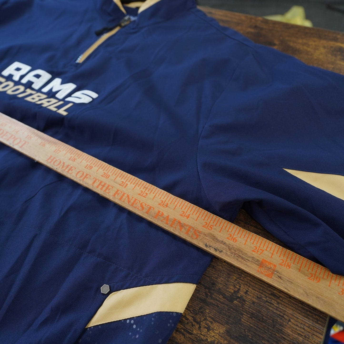 (L) Vintage St. Louis LA Rams Reebok 1/4 Zip Pullover Jacket Men's L Blue Y2K NFL