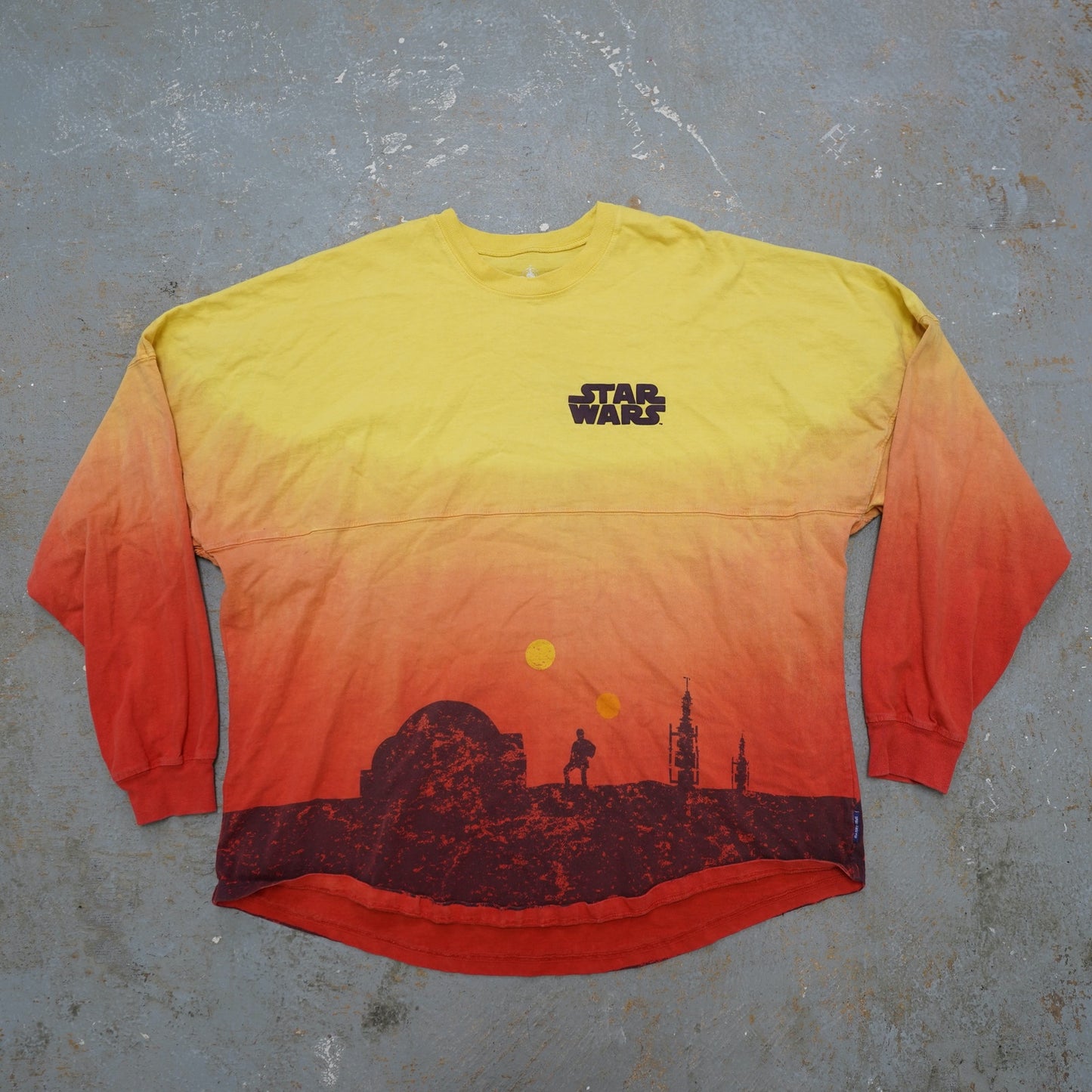 (XL) Disney Star Wars Tatooine Spirit Jersey Shirt Size XL AOP Long Sleeve Yellow