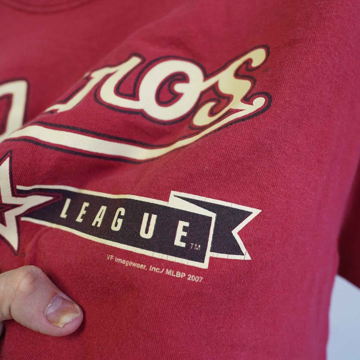 (L) Vintage Houston Astros Y2K Script Baseball T-Shirt Men's L Red 2000s MLB