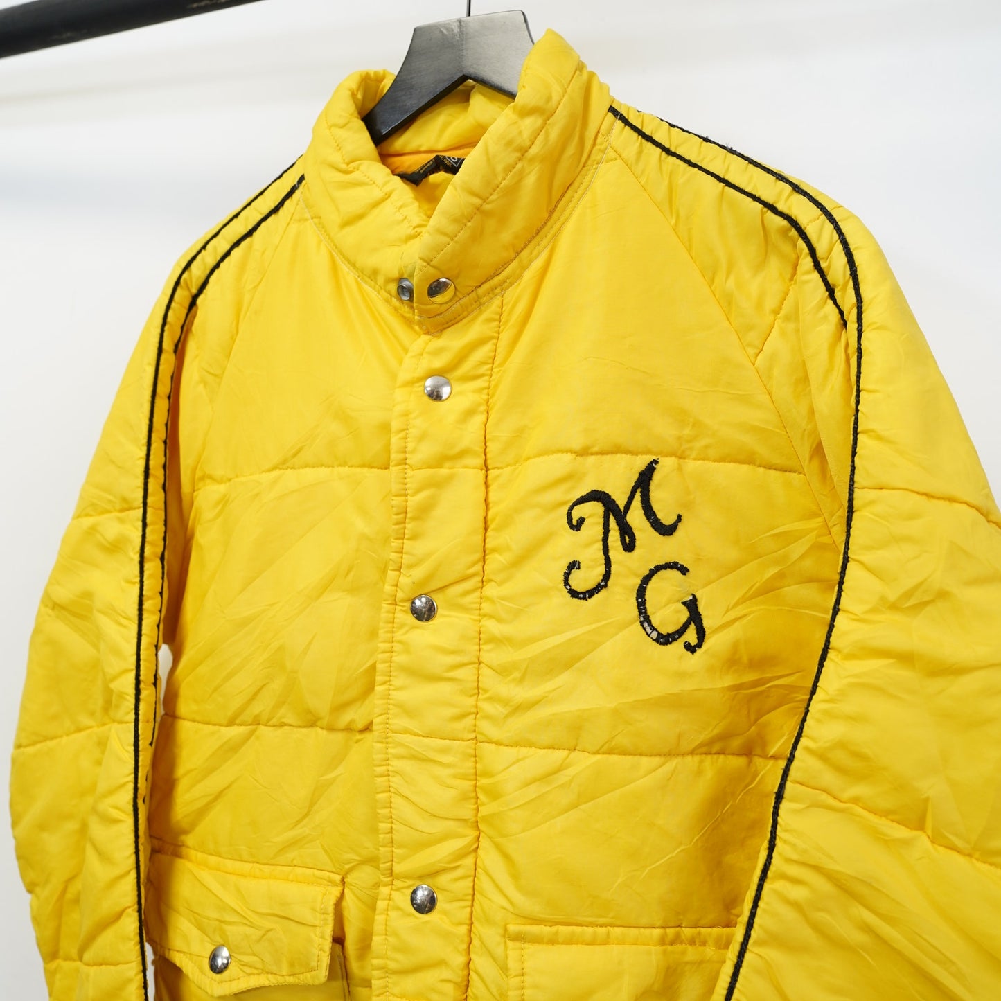 (S) True Vintage 70s Chain Stitched Swingster Western Puffer Jacket Men's S Yellow