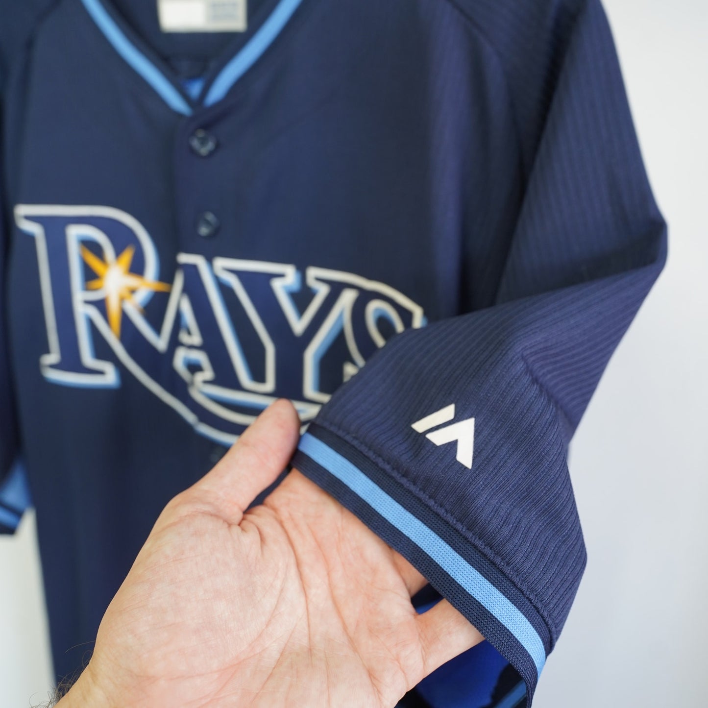 (XXL) Tampa Bay Devil Rays Embroidered Majestic Baseball Jersey Men's XXL Sz 52 Blue