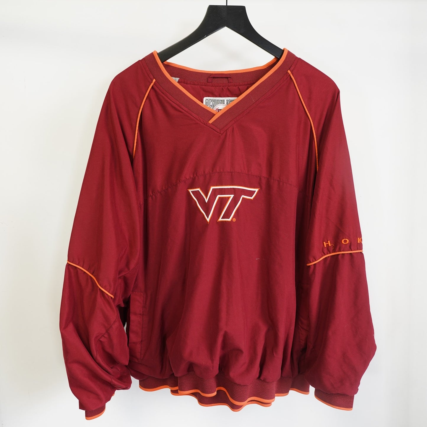 (3XL) Vintage Virginia Tech Hokies Sewn Pullover Windbreaker Jacket Men's 3XL Maroon