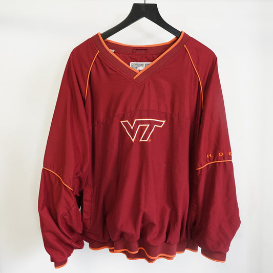 (3XL) Vintage Virginia Tech Hokies Sewn Pullover Windbreaker Jacket Men's 3XL Maroon