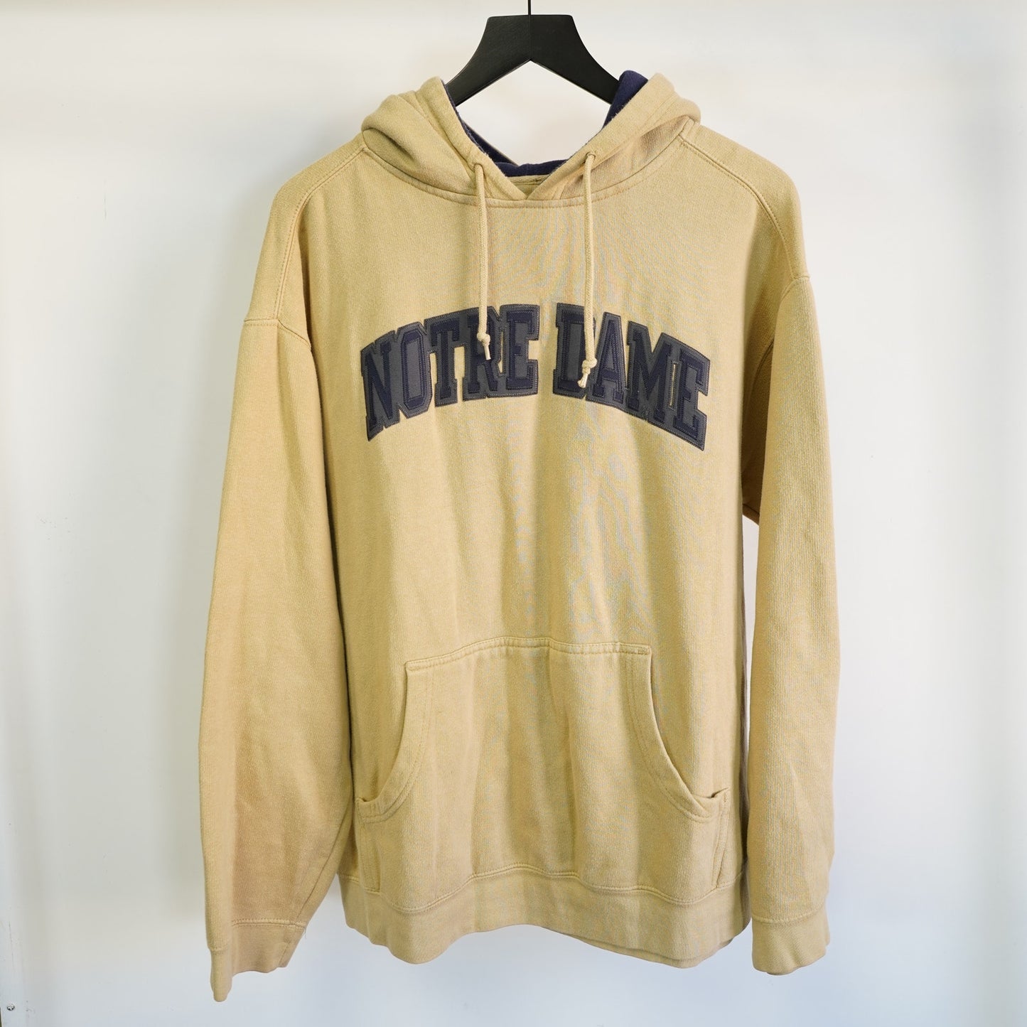 (L) Vintage Notre Dame Fighting Irish Embroidered Starter Hoodie Jacket Gold