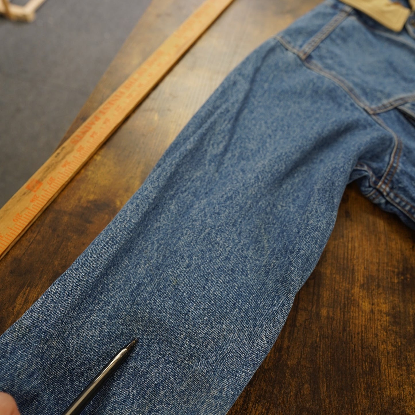 Men's M Vintage 90s Timberland Trucker Weathergear Classic Denim Jacket Leather Collar