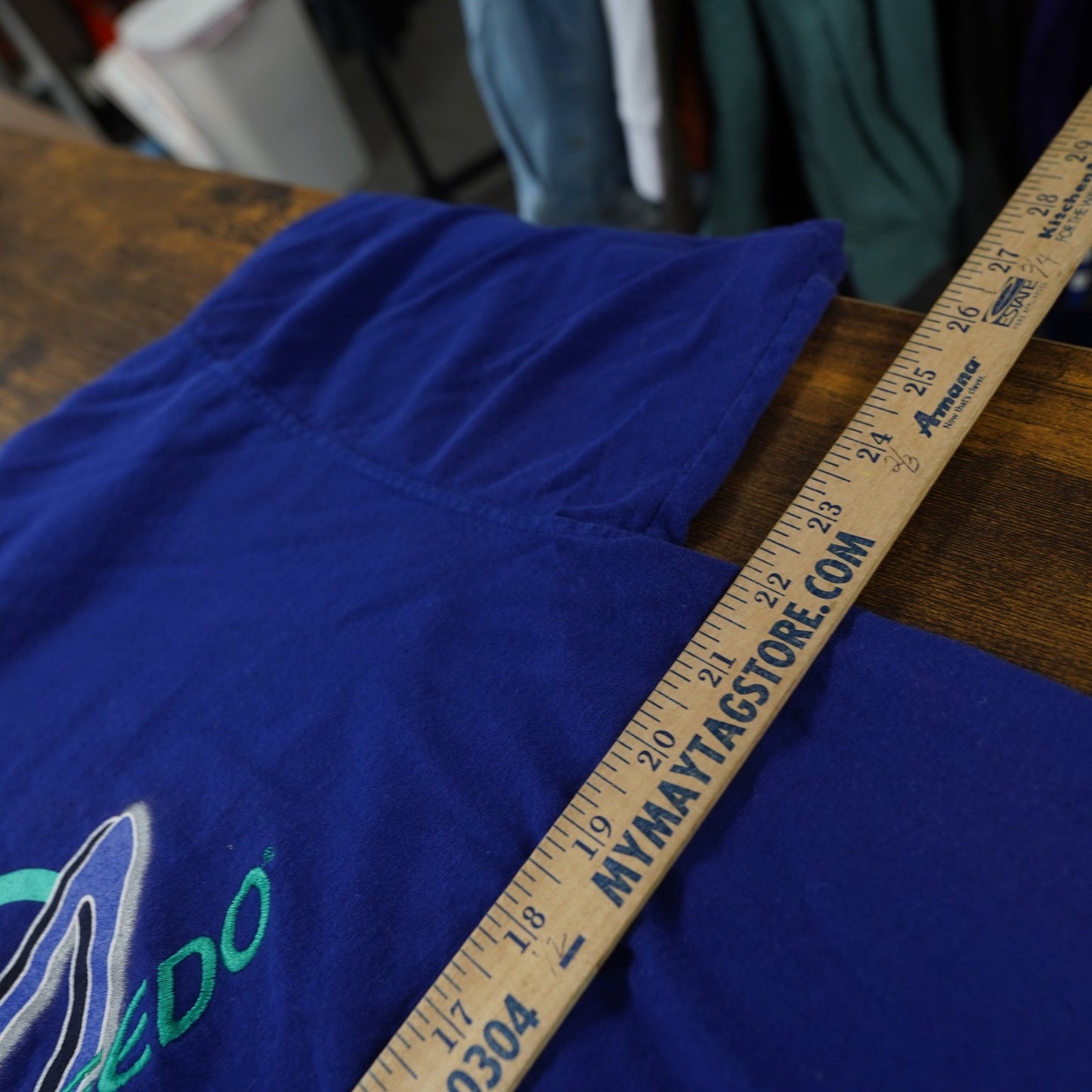 (L) Vintage Speedo 90s Surf Graphic T-Shirt Men's L Blue Retro Sewn Swimming