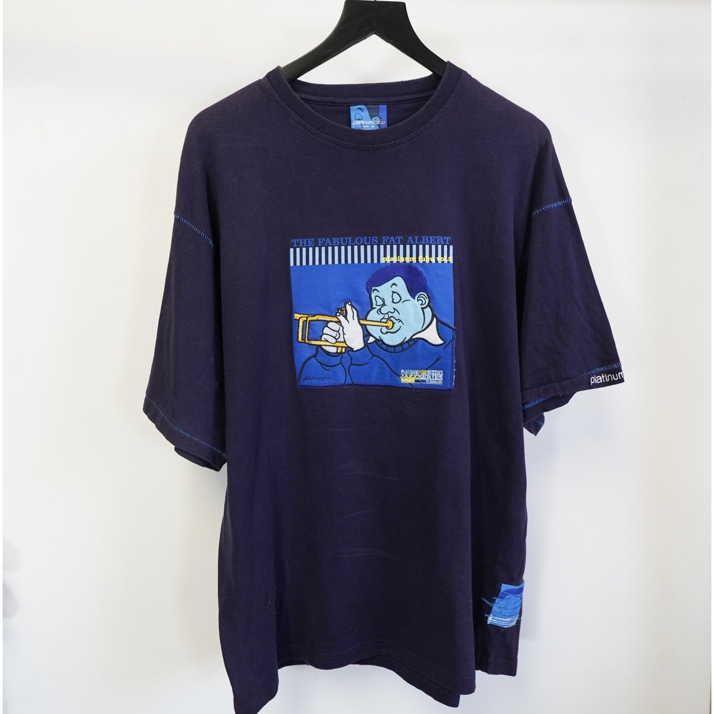 (XL) Vintage Fat Albert Platinum Fubu Sewn Y2K Hip Hop Streetwear T-Shirt Men's XL