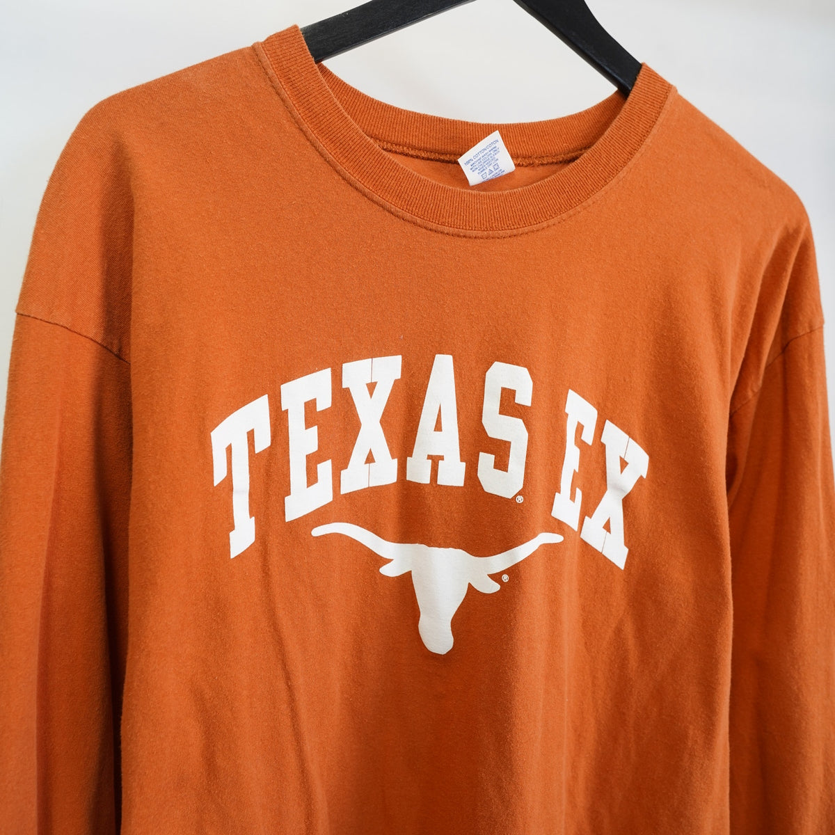 (L) Vintage Texas Ex Longhorns Russell Ath. Longsleeve T-Shirt Men's L Burnt Orange