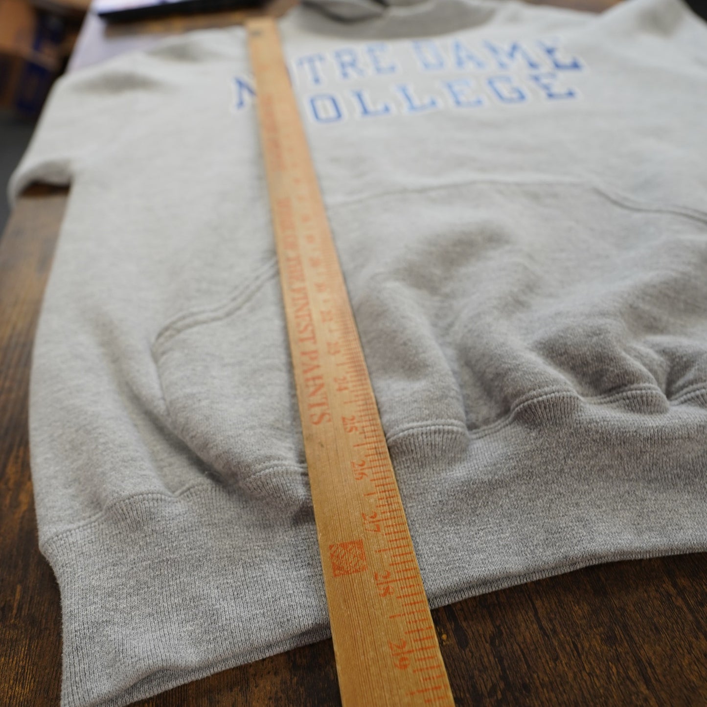 (L) Vintage Notre Dame College Russell Athletic Hoodie Men's L Gray