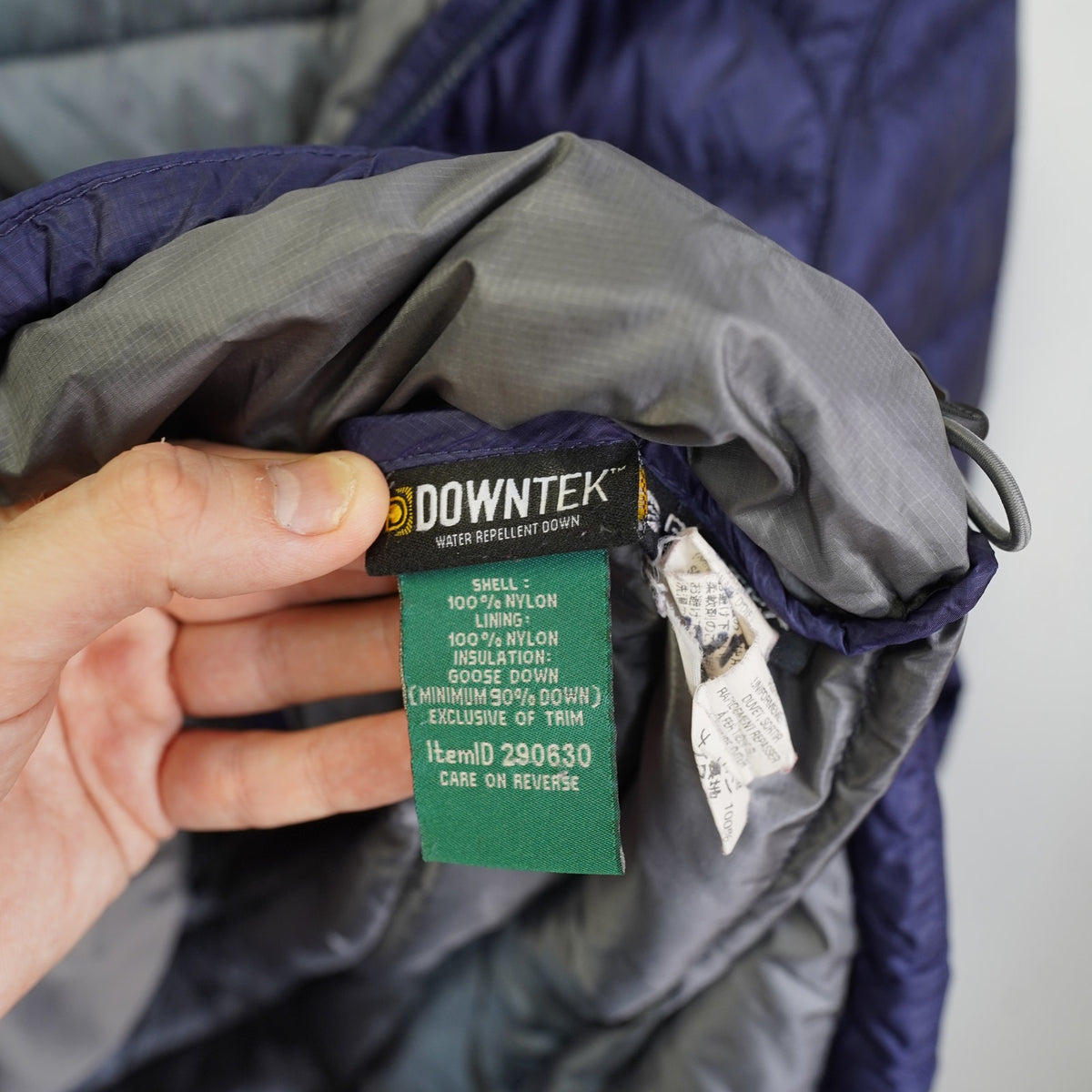 (Women's M)  L.L. Bean Packable Downtek 850 Puffer Jacket Women's M Navy Blue Gorpcore Hike