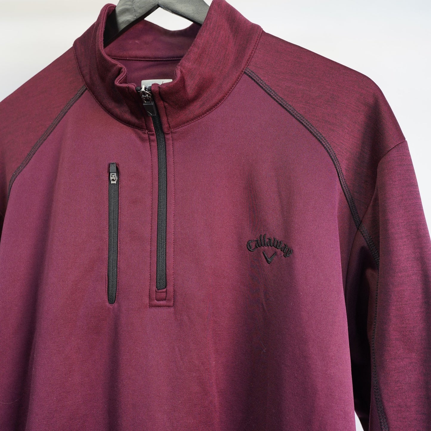 (L) Callaway Golf 1/4 Zip Pullover Performance Athletic Sweater Jacket Maroon