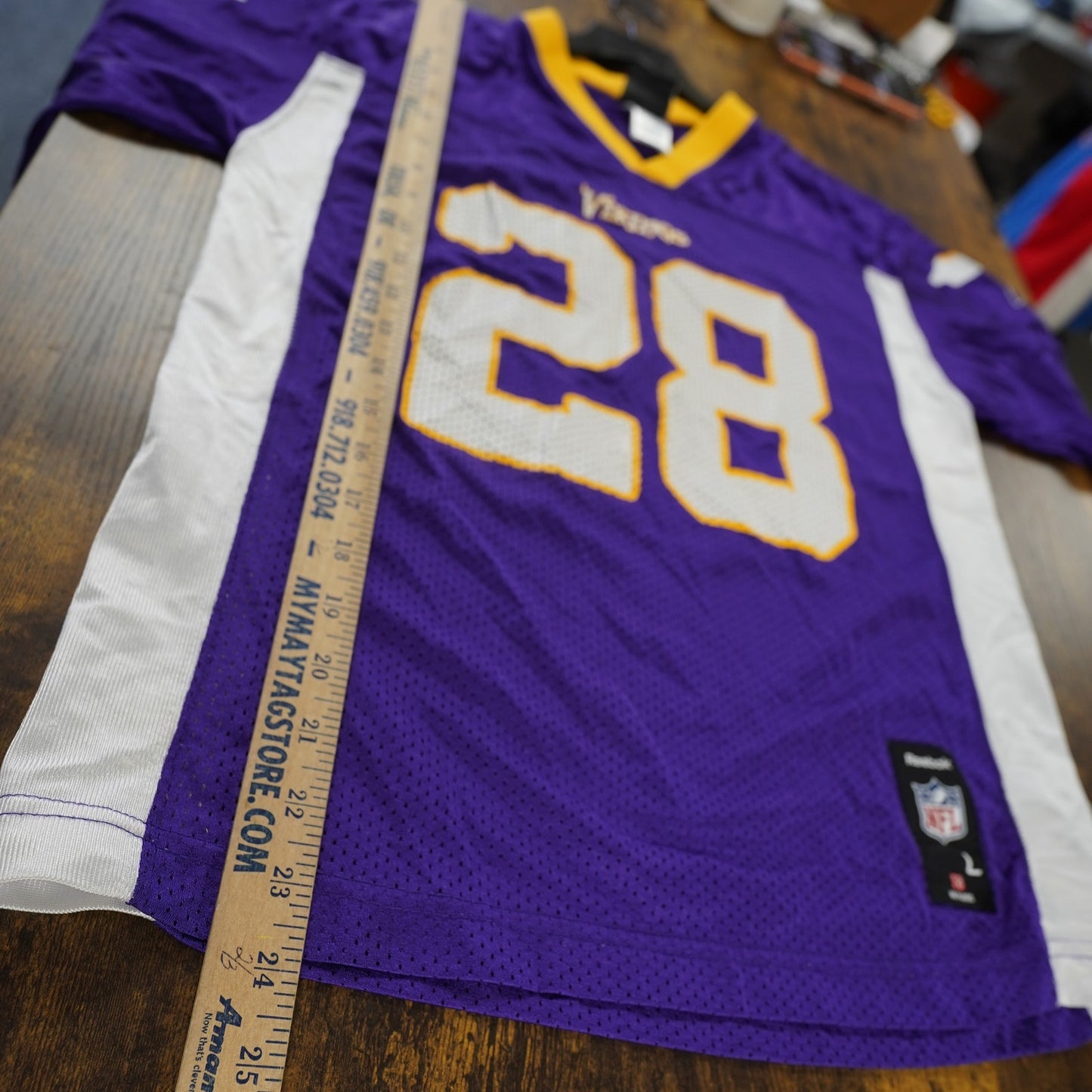 (Youth L) Vintage Reebok Minnesota Vikings Adrian Peterson Jersey Youth L Kids NFL Purple