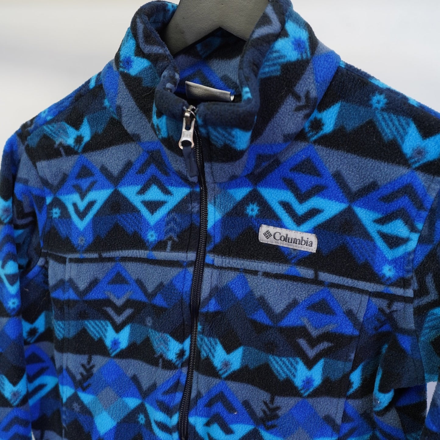 (Youth XL) Columbia Boys' Zing III Fleece Jacket Youth XL Blue Aztec Southwest Gorpcore