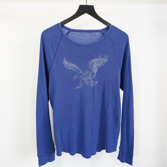 (M) Vintage American Eagle Y2K Athletic Fit Longsleeve T-Shirt Men's M Blue 2000s