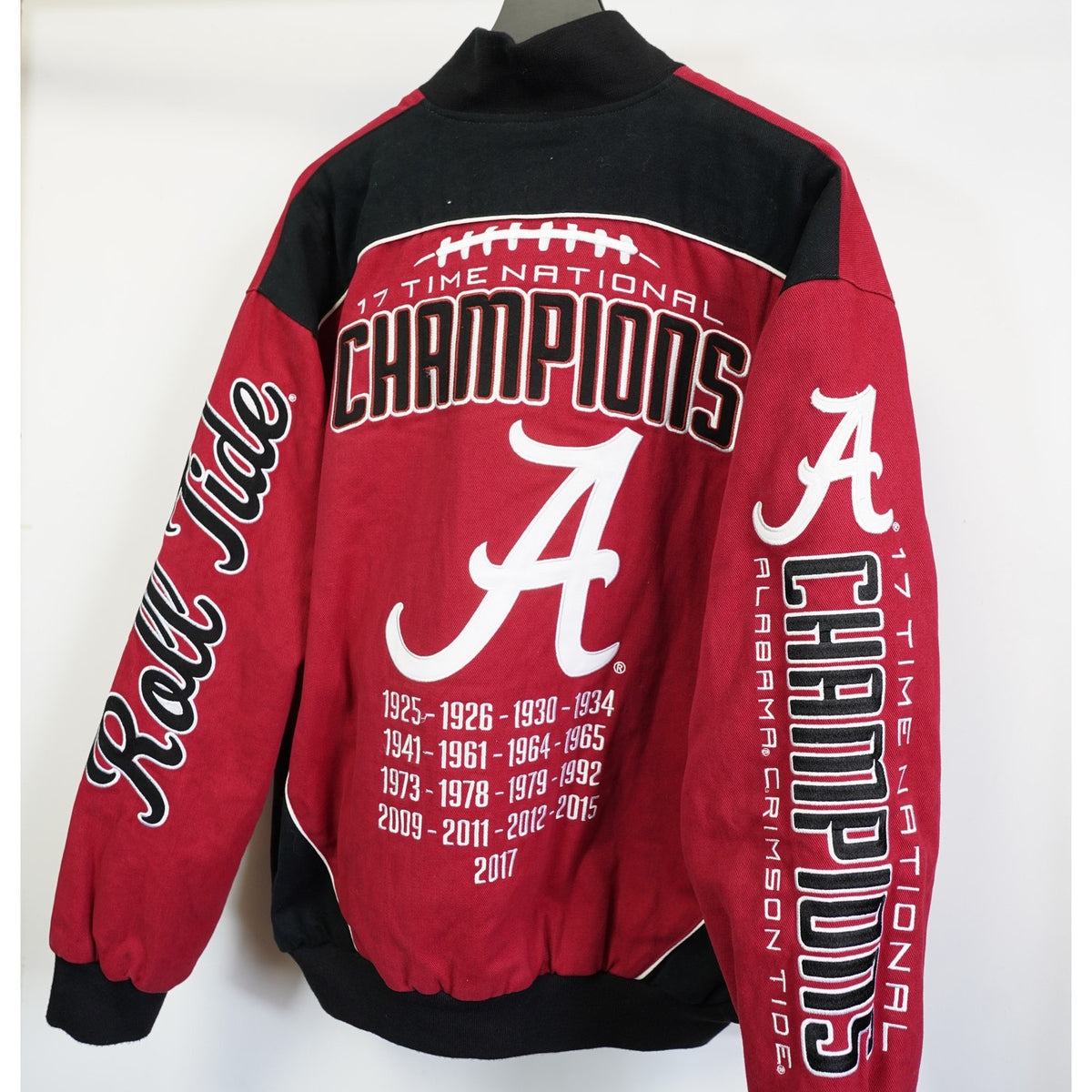 (XL) Vtg Alabama Crimson Tide Championship Nascar Racing Jacket Men's XL Red Varsity