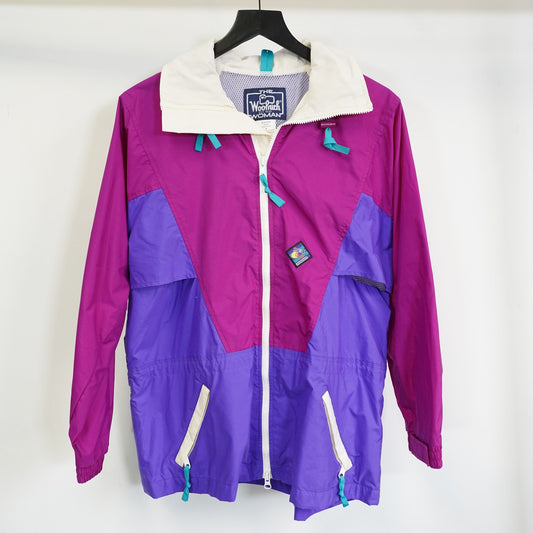 (Women's S) Vintage 90s Woolrich Colorblock Windbreaker Women's S Retro Ski Gorpcore Pink