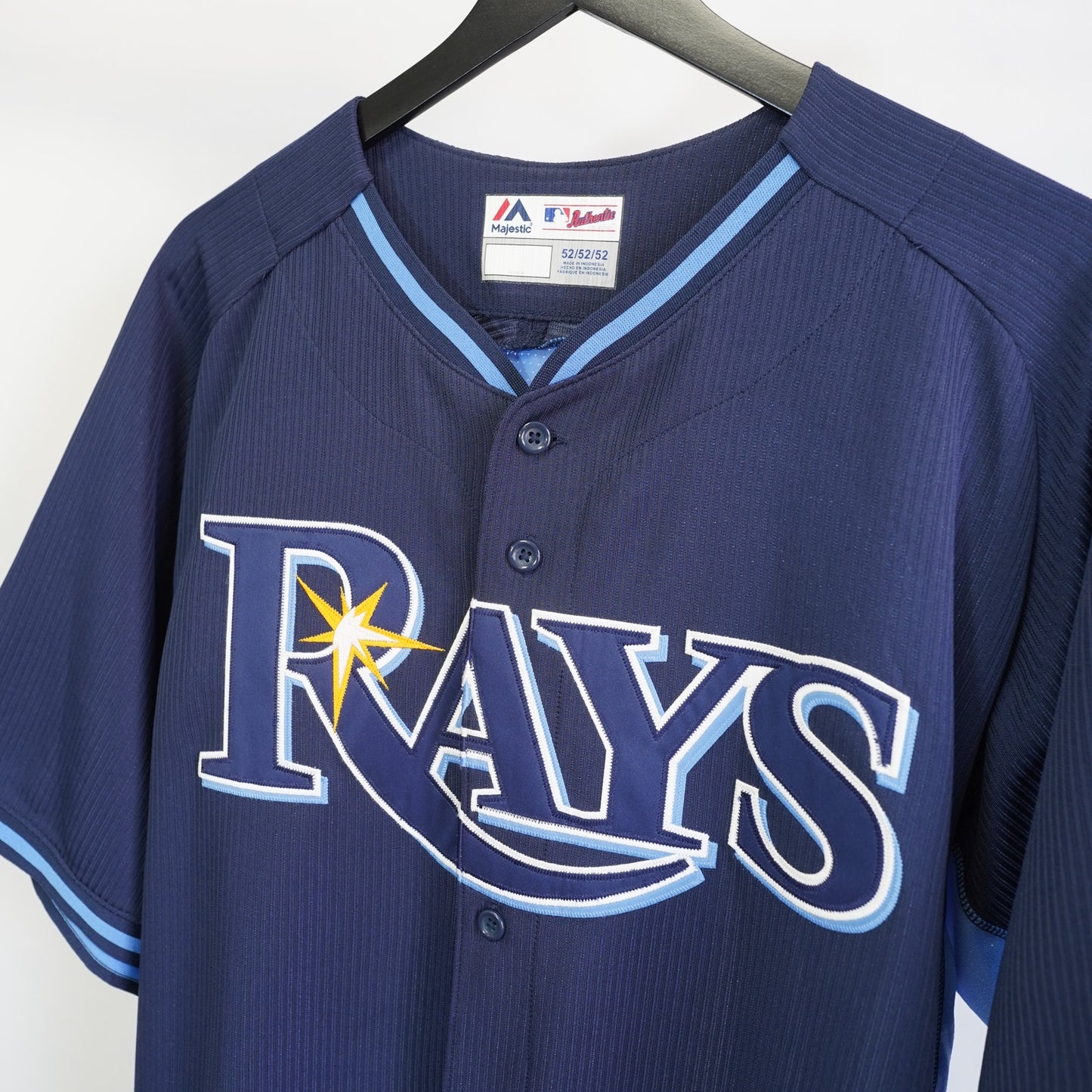 (XXL) Tampa Bay Devil Rays Embroidered Majestic Baseball Jersey Men's XXL Sz 52 Blue