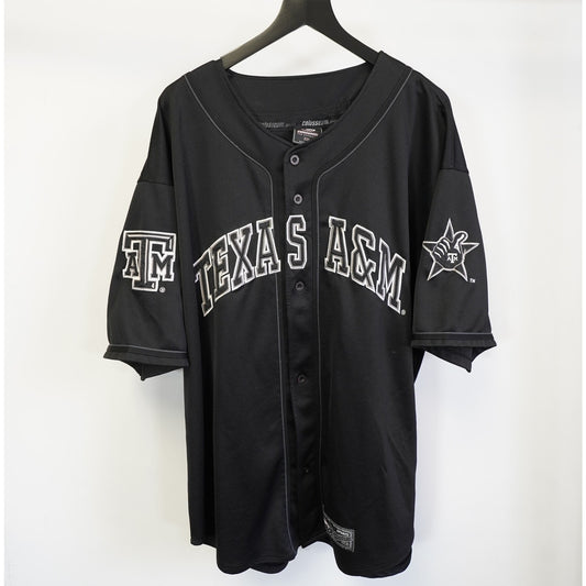 (XXL) Vintage Texas A&M Aggies Baseball Jersey Sewn Men's XXL Black Embroidered Y2K