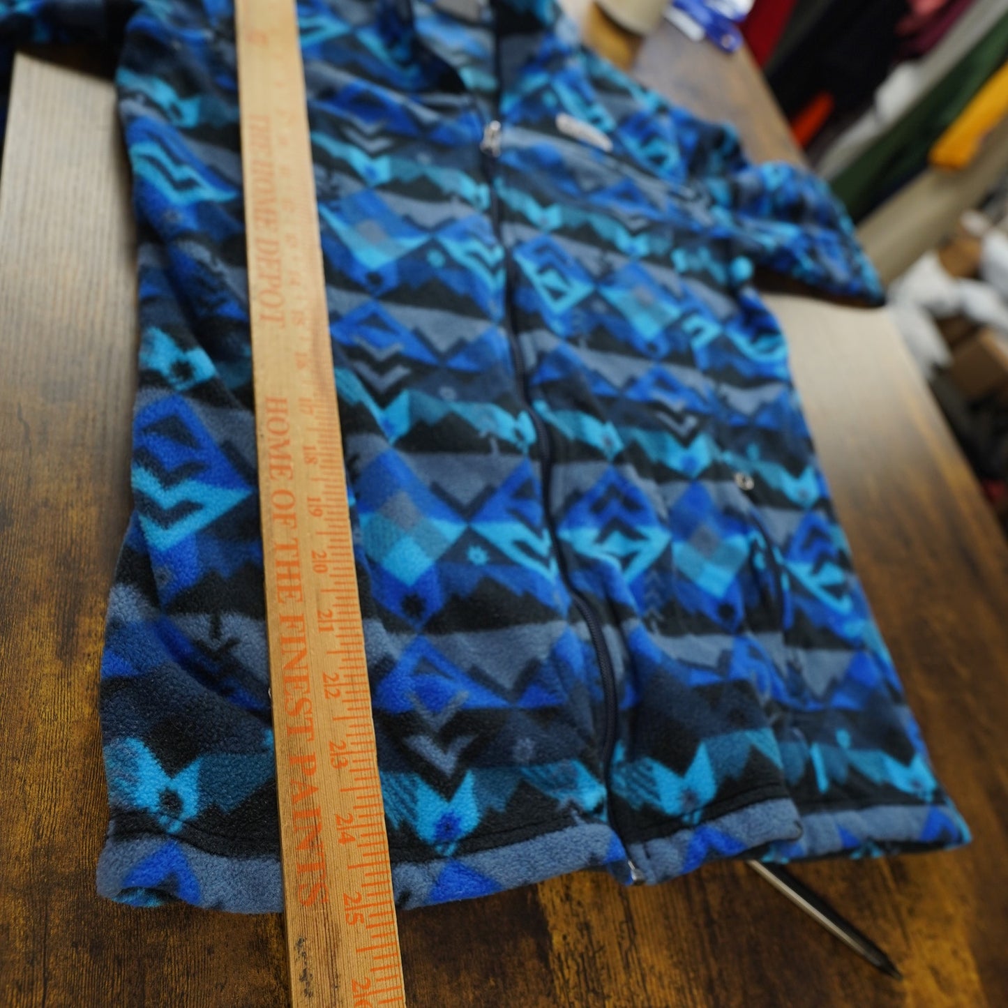 (Youth XL) Columbia Boys' Zing III Fleece Jacket Youth XL Blue Aztec Southwest Gorpcore