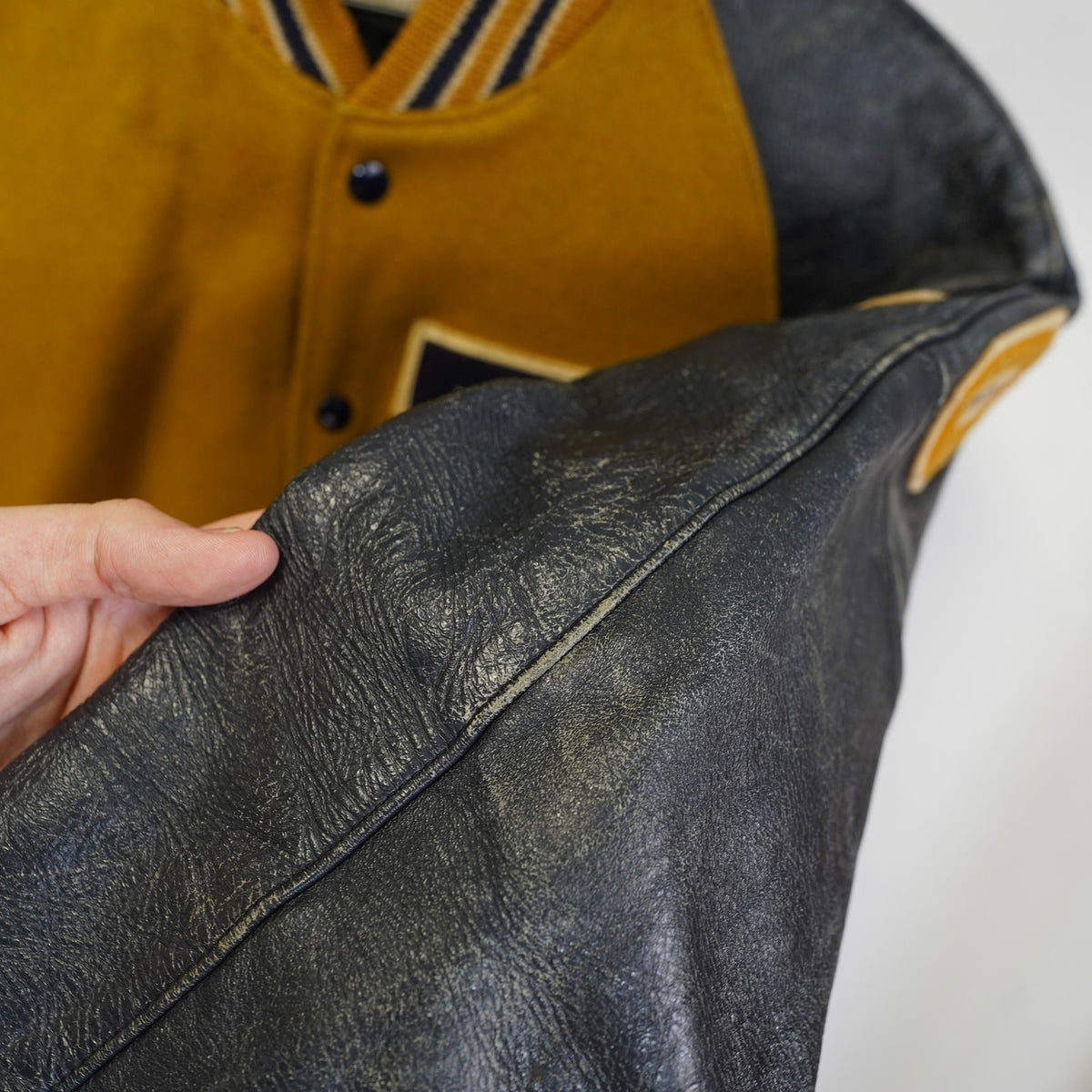 (S) True Vintage 60s Reeder & McGaughey Letterman Varsity Jacket Men's S 38 Yellow