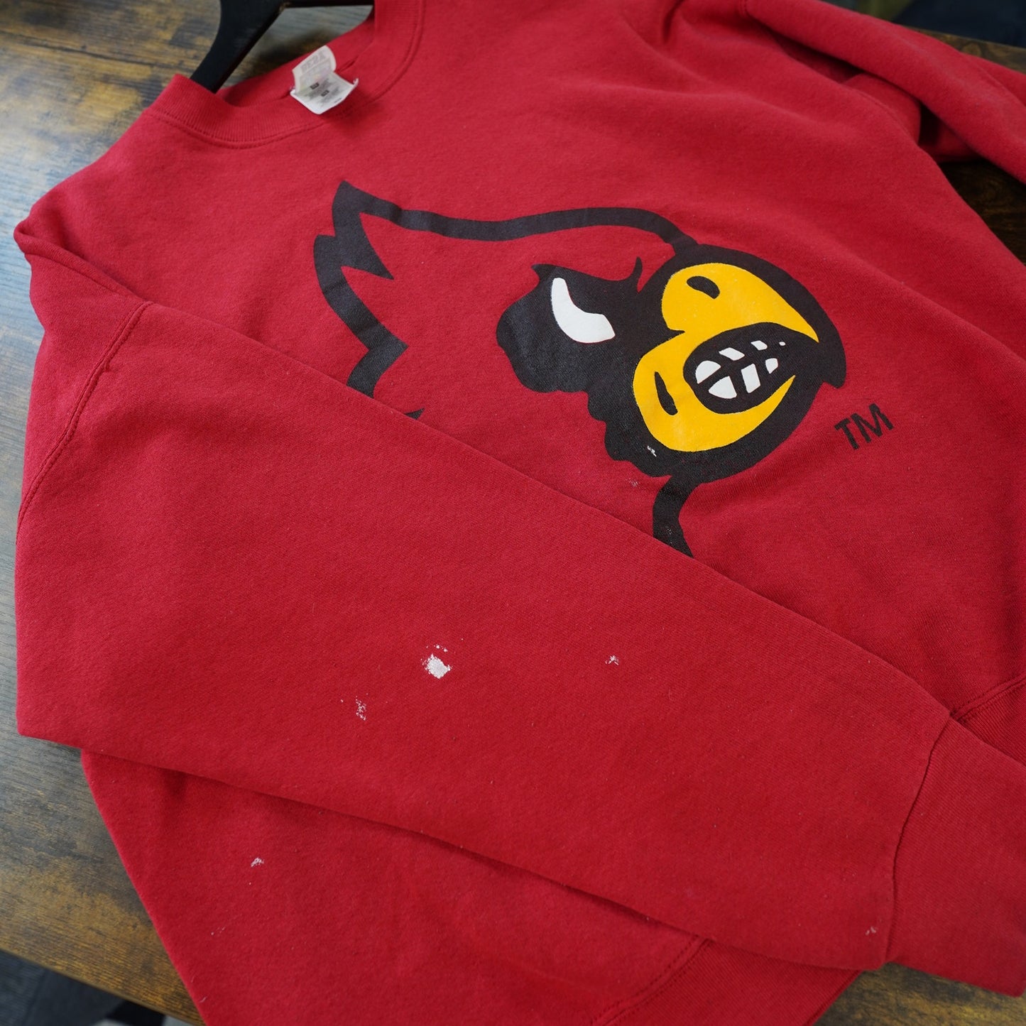 (XL) Vintage Louisville Cardinals Big Logo Crewneck Sweatshirt Men's XL Red
