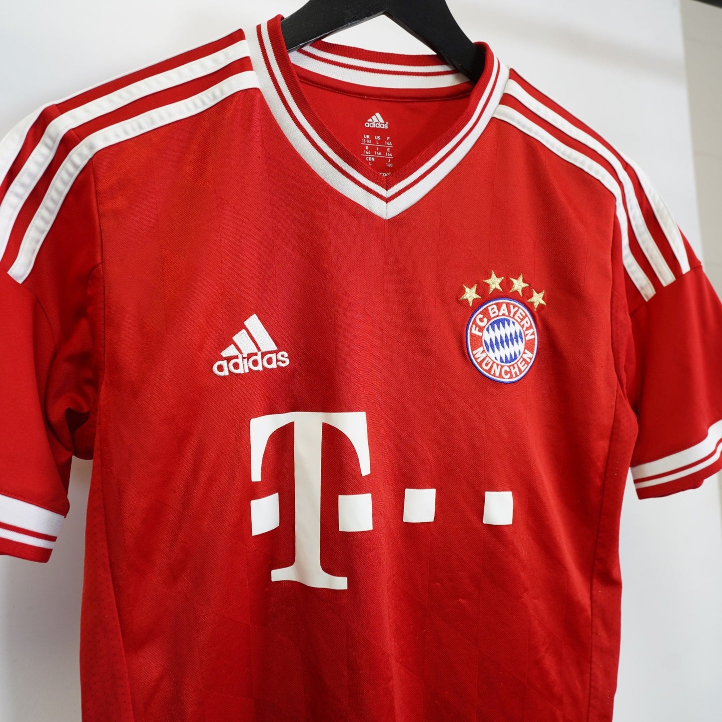 (Youth L) Adidas Bayern Munich 2013-14 Home Soccer Jersey Youth L 13-14 Yr Red White