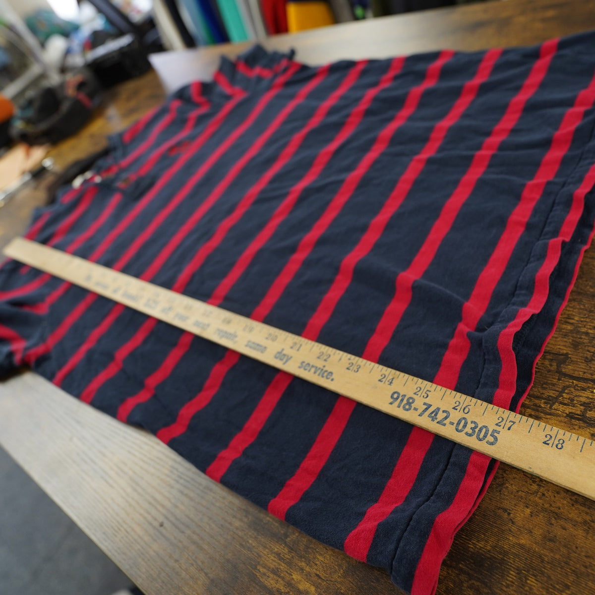(XXL) Vintage Abercrombie & Fitch Y2K Striped Henley Muscle T-Shirt Men's XXL Blue Red