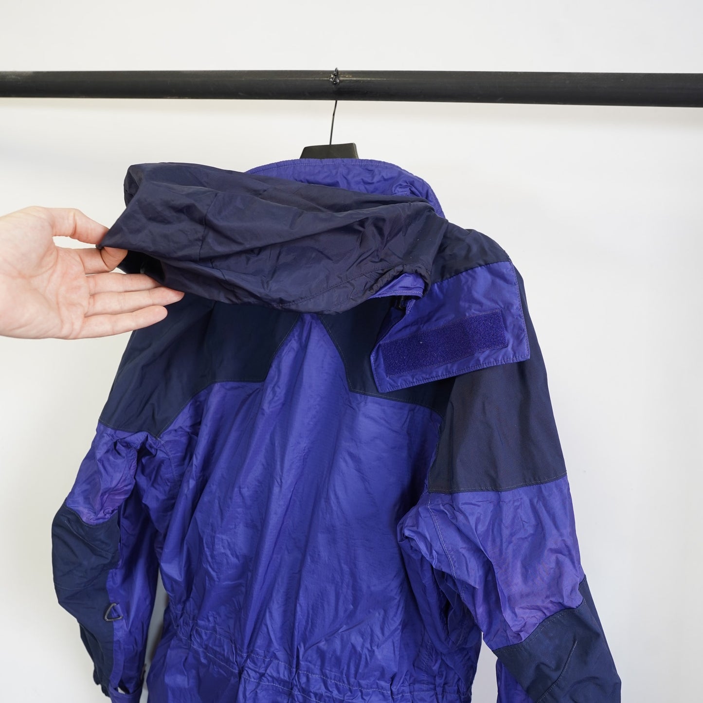 (Women's L) Vintage Columbia Titanium Omni-Tech Windbreaker Rain Coat Ladies L Blue 90s