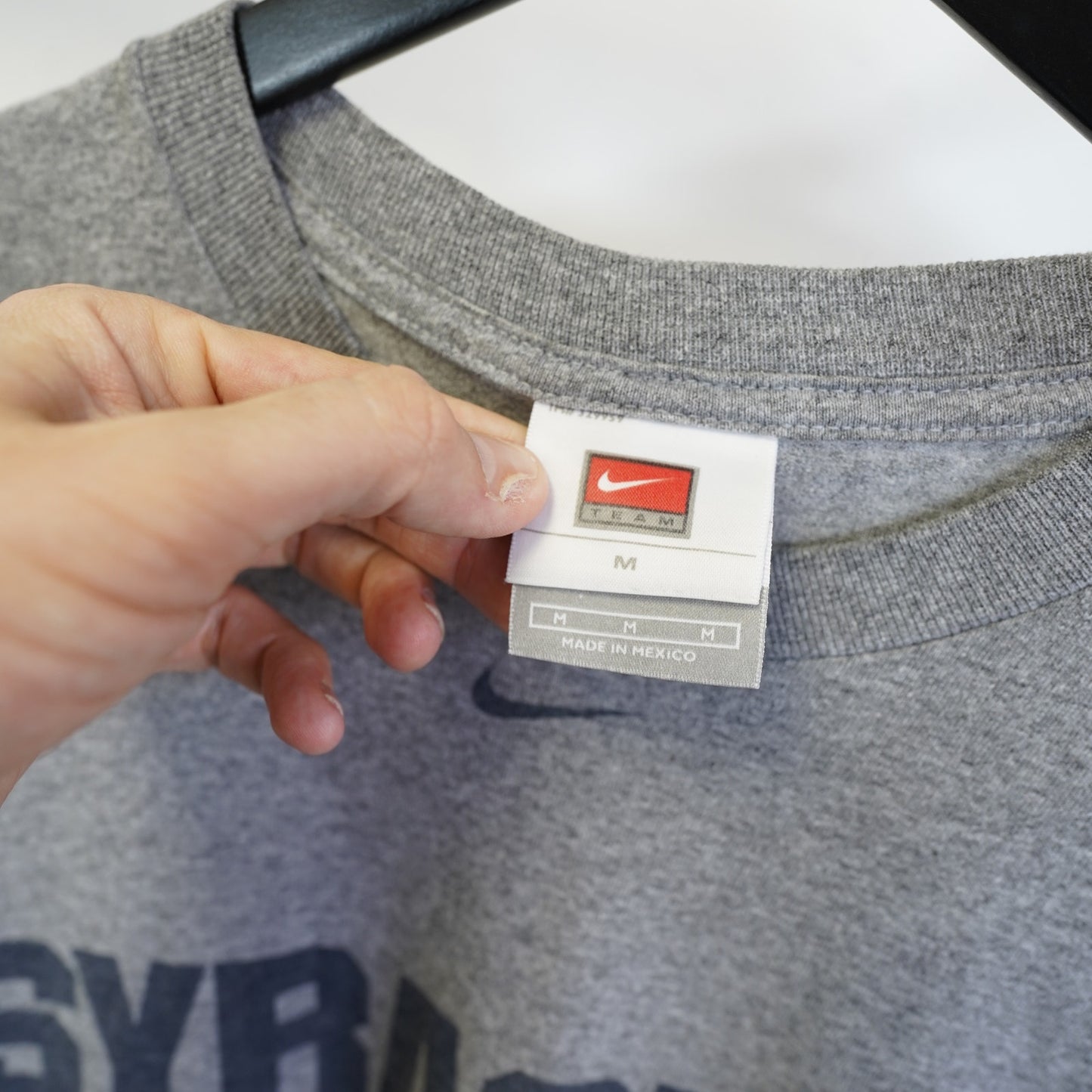 (M) Nike Syracuse Orange Center Swoosh Vintage T-Shirt Men's M Football Gray