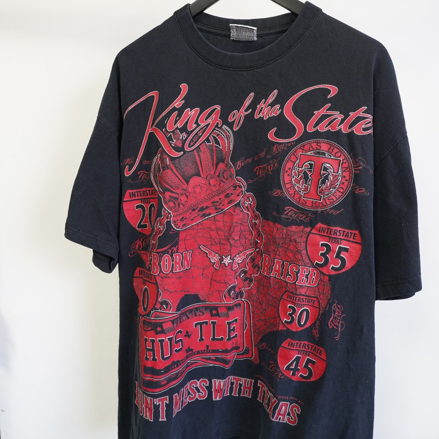 (2XL) Vintage Y2K Houston Texas Rap T-Shirt Men's 2XL Black Hip Hop DJ Screw SUC 2000s