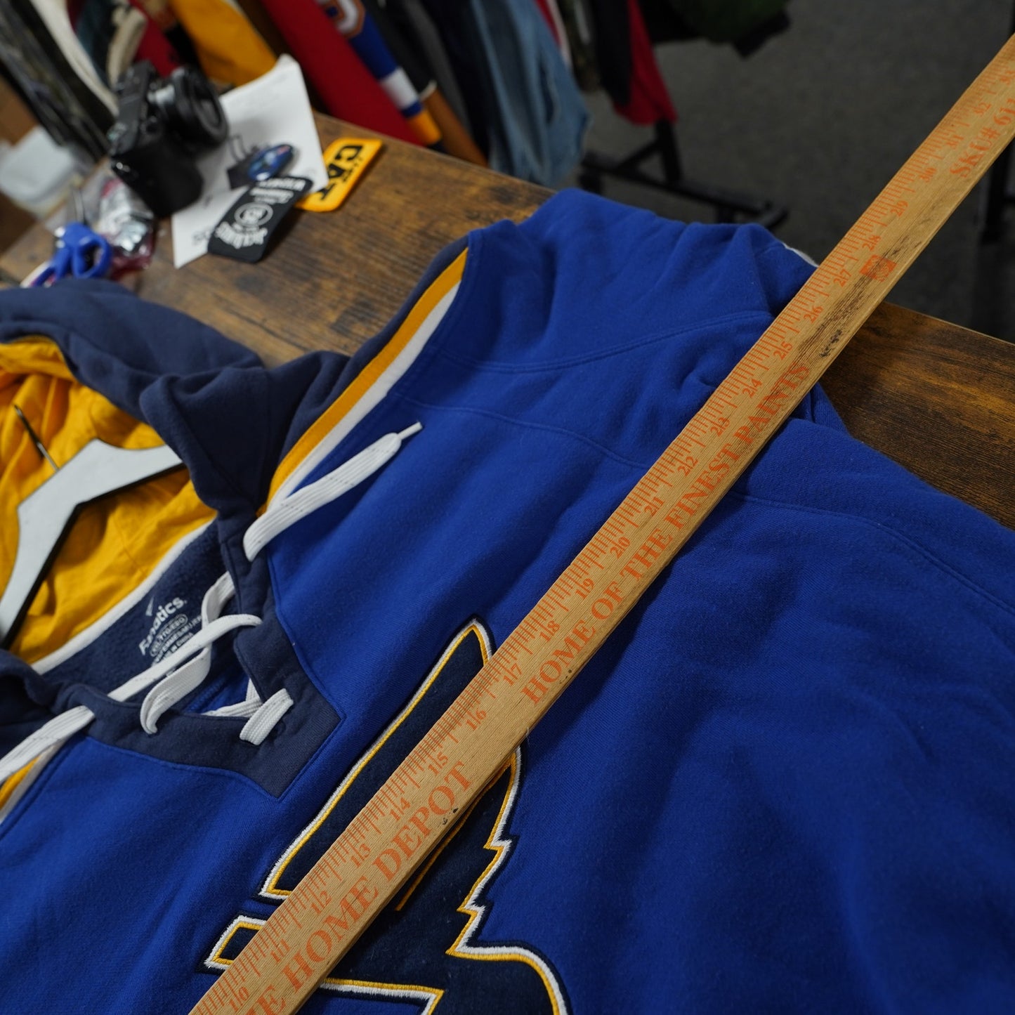 (XXL) St. Louis Blues Fanatics Sewn Hockey Hoodie Men's XXL Blue Jacket Embroidered