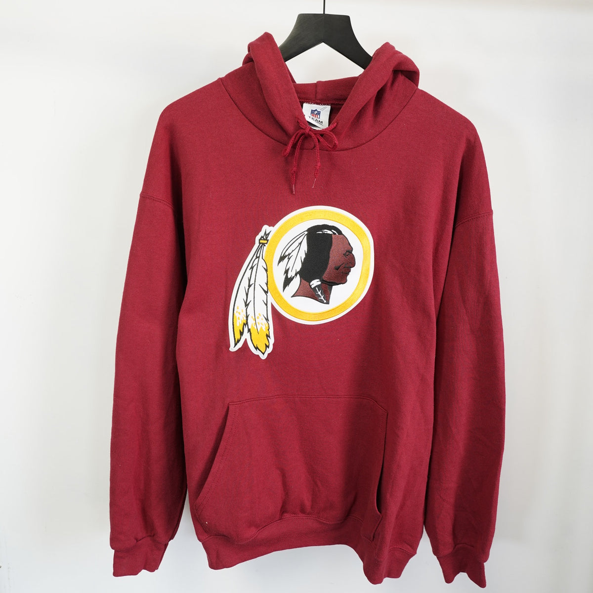 (L) Vintage Washington Redskins Embroidered Team NFL Hoodie Mens L Maroon Sewn Retro