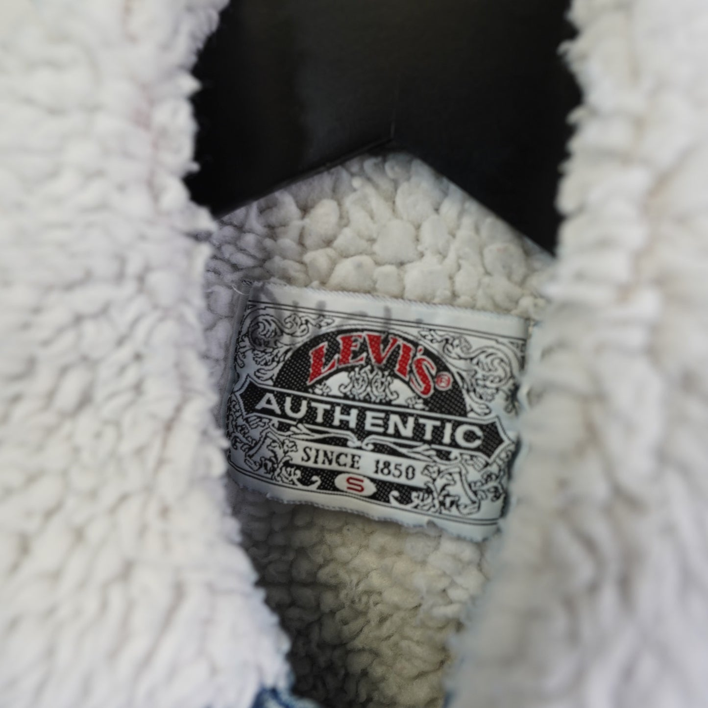 (Kid's S) Vintage Levi's Strauss Sherpa Lined Denim Jacket Unisex Kid's S 90s Blue Youth