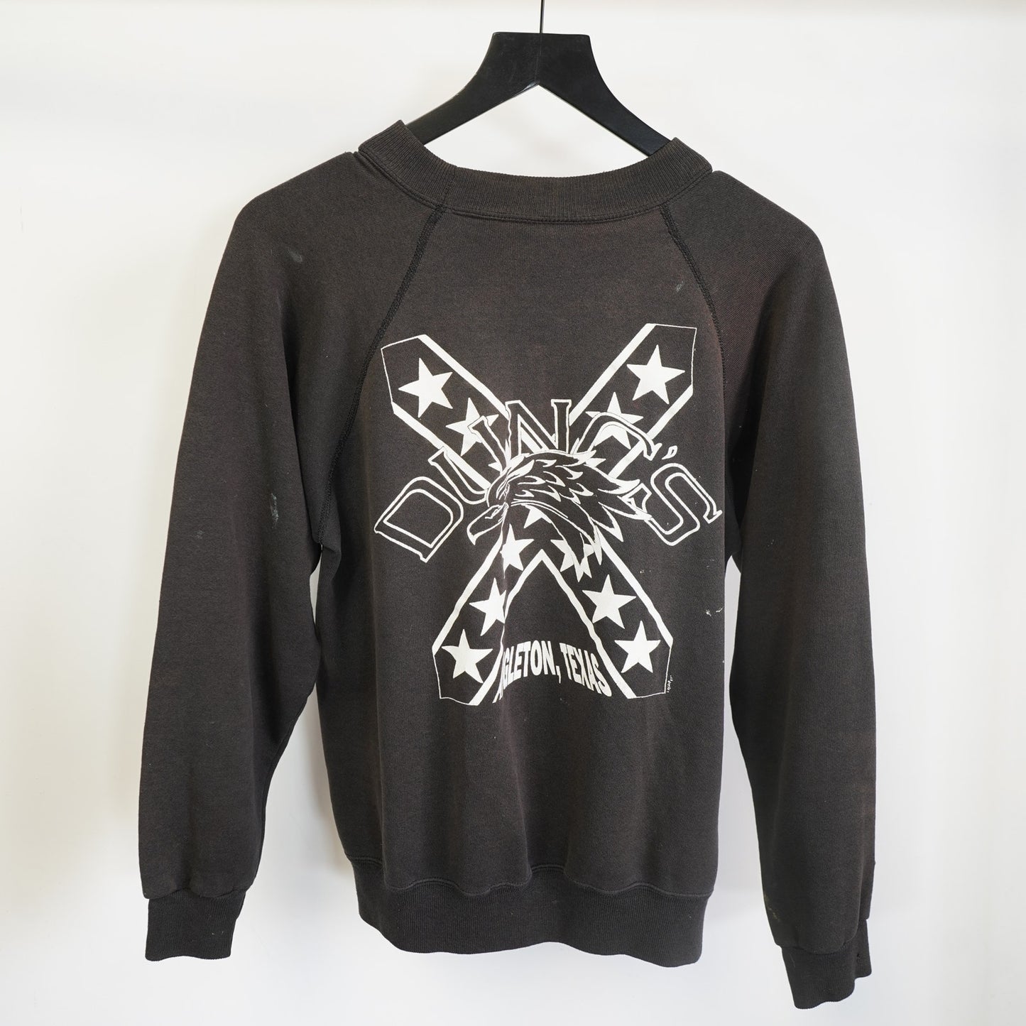 (L) Vintage Duncs Biker Sweatshirt 90s Distressed Mens L Motorcycle Black Harley