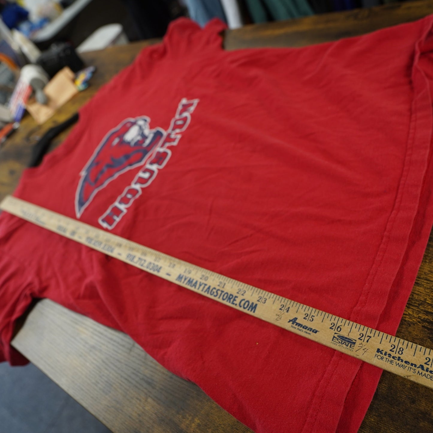 (L) University of Houston Cougars NCAA Graphic T-Shirt Men's L Red U of H UH