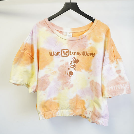 (Women's 3XL) Minnie Mouse Walt Disney World Cropped Tie Dye Sweatshirt Women's 3XL Multicolor