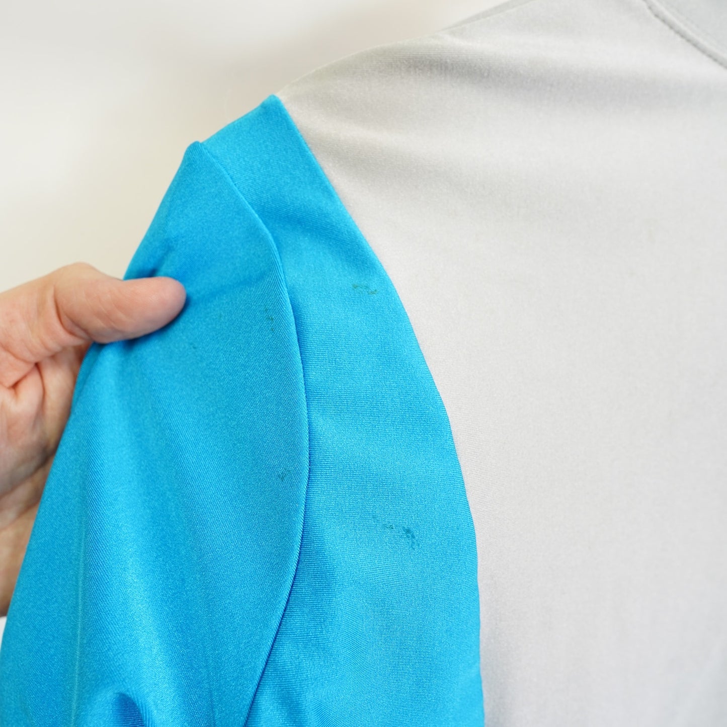 (S) Vintage 80s Nike Blue Label 1984-88 Cycling Jersey Size S Made in USA Gray Blue