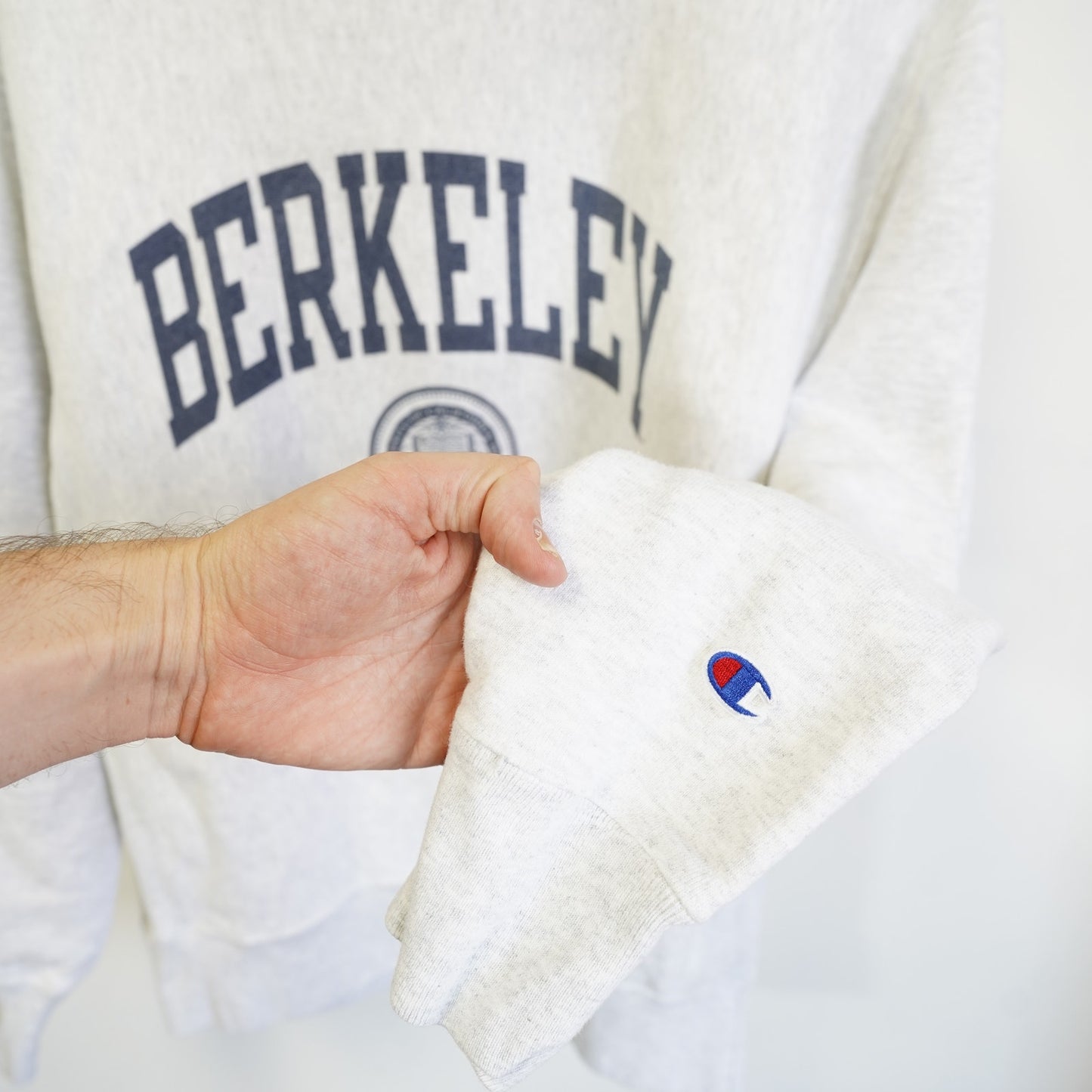 (L) University of California Berkley Champion Reverse Weave Mens L Heather Gray Bears