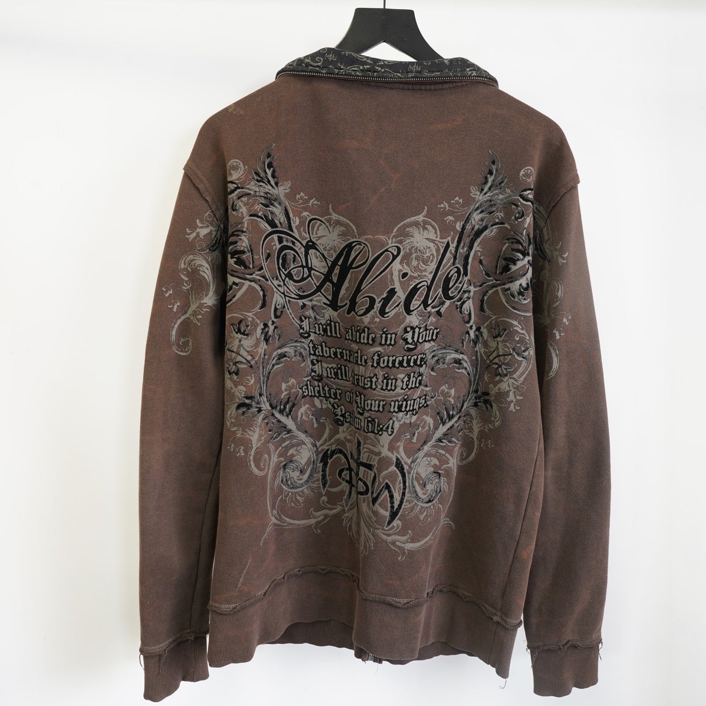 (M) Vintage Y2K Jesus Christ Full Zip Religious Sweater Men's M Brown 2000s Tribal