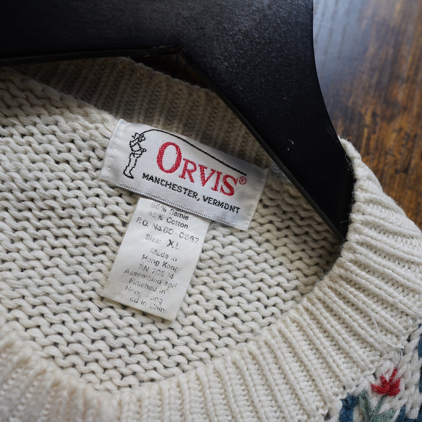 (Women's S/M) Vintage Orvis Equestrian Cable Knit Horse Nature Sweater Cottage