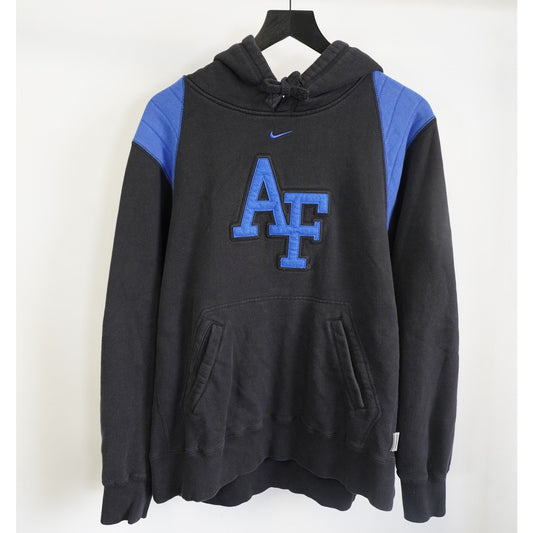 (L) Nike Air Force Academy Center Swoosh Hoodie Men's L Embroidered Black Blue