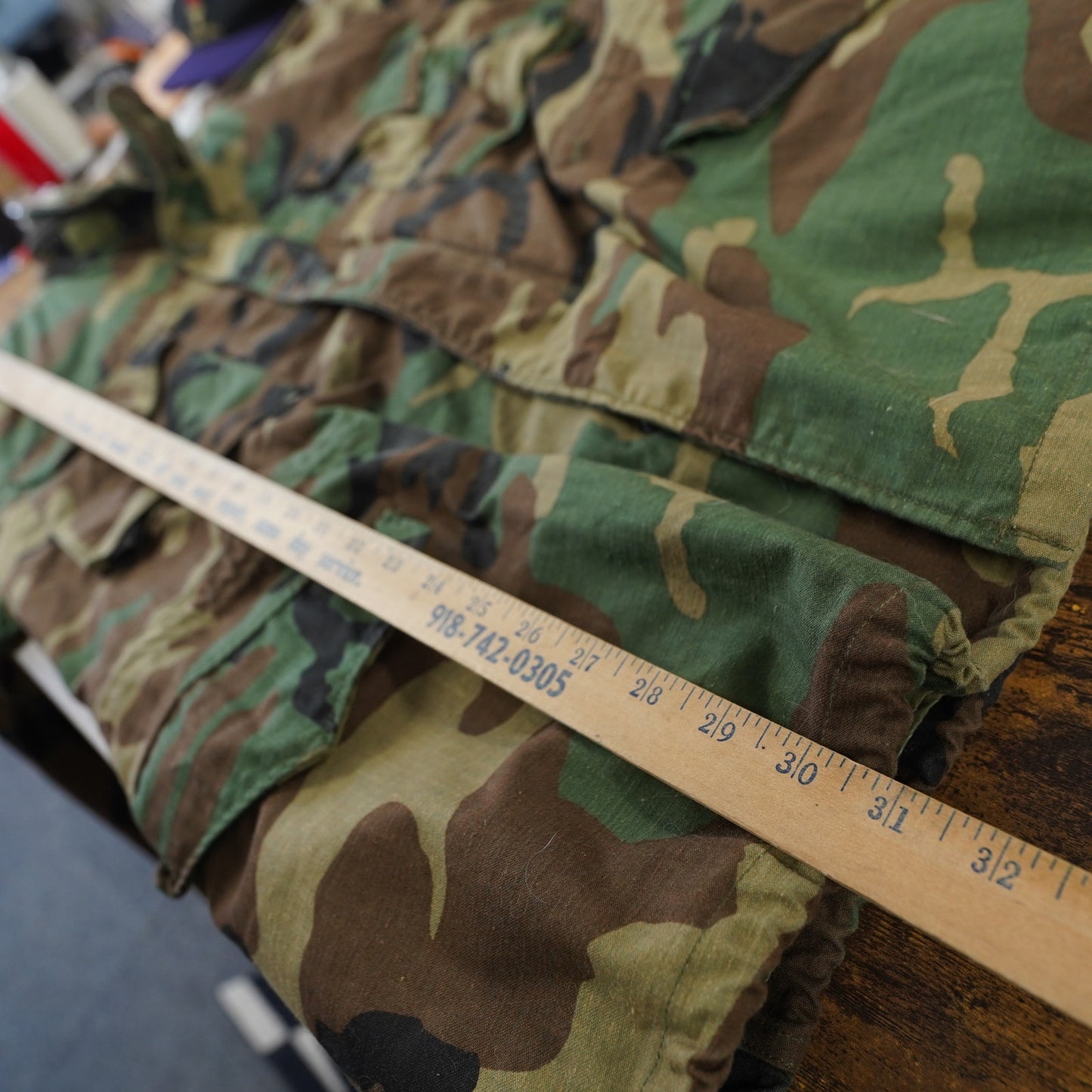 (M) Vintage U.S. Army M-65 Field Cold Weather Jacket 90s Woodland Camo Men's M Long