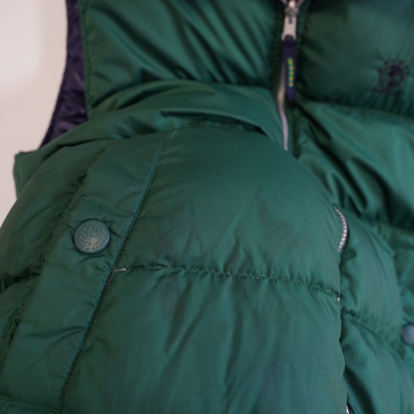 (S/M) Vintage Eddie Bauer Ebtek Reversible 90s Down Puffer Vest Men's S-M Green Blue