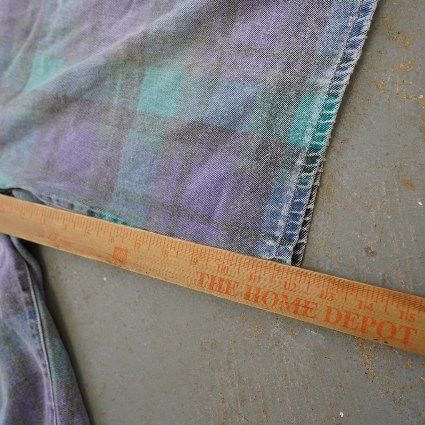 (Men's 36) Vintage 90s Plaid Skater Grunge Baggy Shorts Men's 36 Aqua Purple Retro Surf